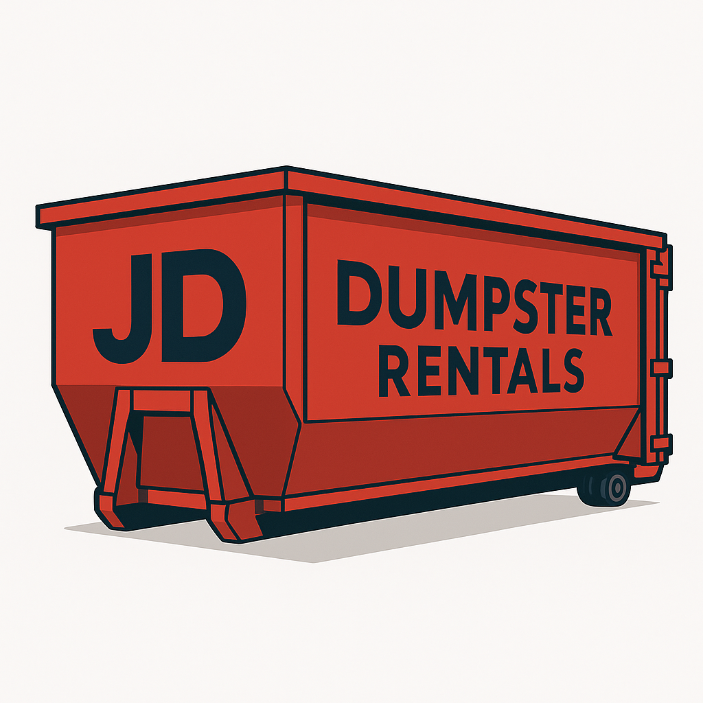 Dumpster trailer on site